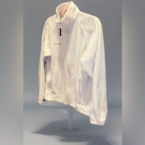 Columbia Women’s Fleece Jacket Size Small Full Zip White Soft Lightweight